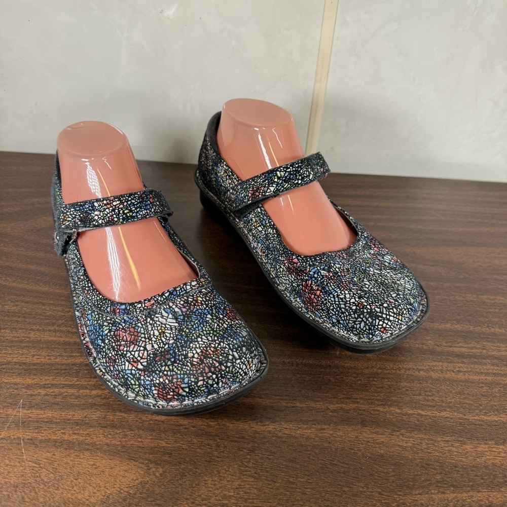 Alegria Belle Cathedral Mary Jane Shoes Rainbow Leather Clog Sz 39 Size 8.5-9